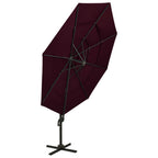 Sonnenschirm mit Aluminium-Mast 4-lagig Bordeauxrot 3x3 m