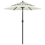 Sonnenschirm mit Aluminium-Mast 3-lagig Sandfarbe 2 m