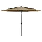 Sonnenschirm mit Aluminium-Mast 3-lagig Taupe 3 m