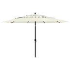 Sonnenschirm mit Aluminium-Mast 3-lagig Sandfarbe 3,5 m
