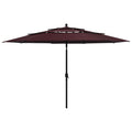 Sonnenschirm mit Aluminium-Mast 3-lagig Bordeauxrot 3,5 m
