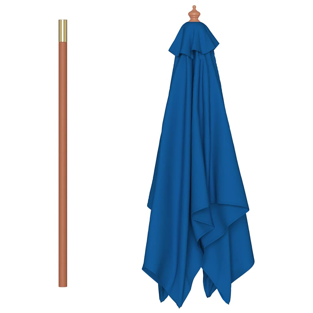 Sonnenschirm mit Holzmast Blau 150x200 cm