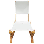 Sonnenliege mit Dach 100x200x126 cm Bugholz Massiv Creme