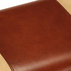 Sitzbank Turnbock-Design 58 cm Braun Echtleder Massivholz Mango
