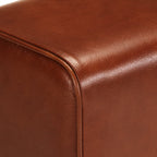 Sitzbank Turnbock-Design 38 cm Braun Echtleder Massivholz Mango