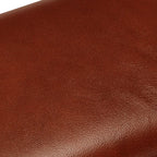 Sitzbank Turnbock-Design 38 cm Braun Echtleder Massivholz Mango