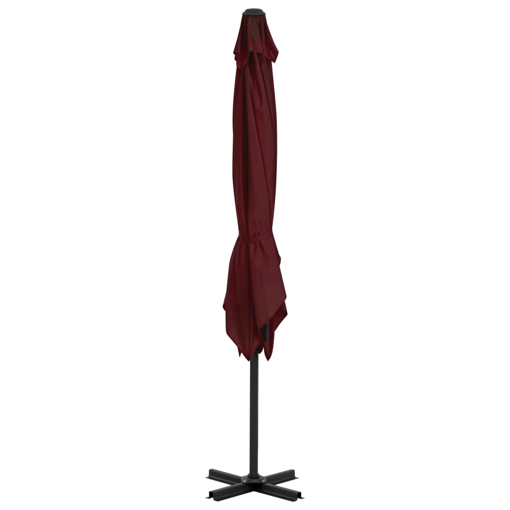 Ampelschirm mit Aluminium-Mast 250x250 cm Bordeauxrot