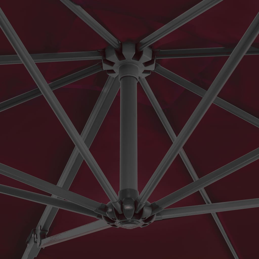Ampelschirm mit Aluminium-Mast 250x250 cm Bordeauxrot