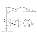 Ampelschirm mit Aluminium-Mast 250x250 cm Bordeauxrot