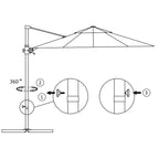 Ampelschirm mit Stahl-Mast 250x250 cm Bordeauxrot