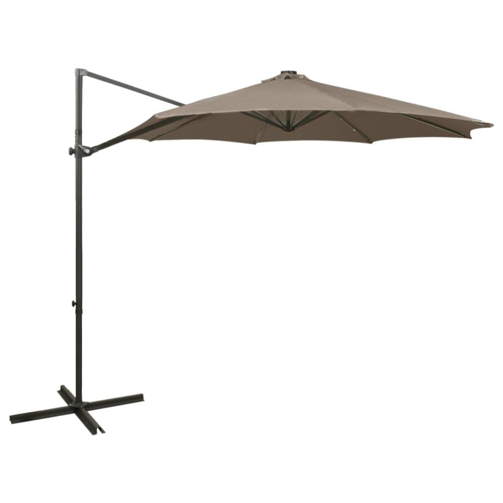 Ampelschirm mit LED-Beleuchtung 300 cm Taupe
