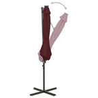Ampelschirm mit LED-Beleuchtung 300 cm Bordeauxrot