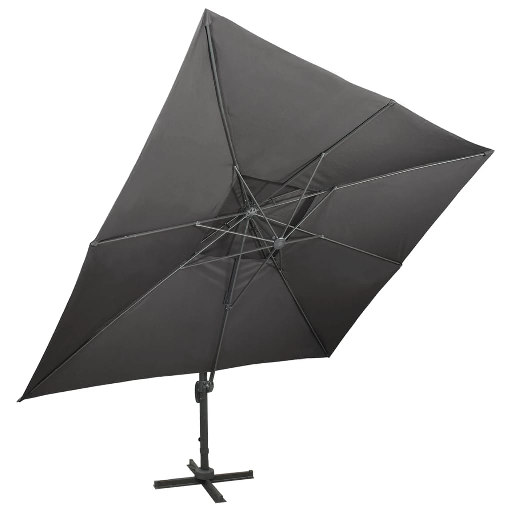 Ampelschirm mit Doppeldach Anthrazit 400 x 300 cm