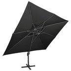 Ampelschirm mit Doppeldach Schwarz 400 x 300 cm