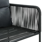 Gartenstühle 4 Stk. mit Kissen Poly Rattan Schwarz