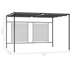 Pavillon mit Ausziehbarem Dach 4x3x2,3 m Anthrazit 180 g/m²