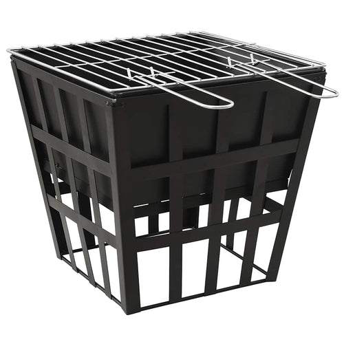 2-in-1 Feuerstelle und Grill 34x34x48 cm Stahl