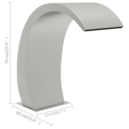 vidaXL Pool-Wasserfall 22x60x70 cm Edelstahl 304