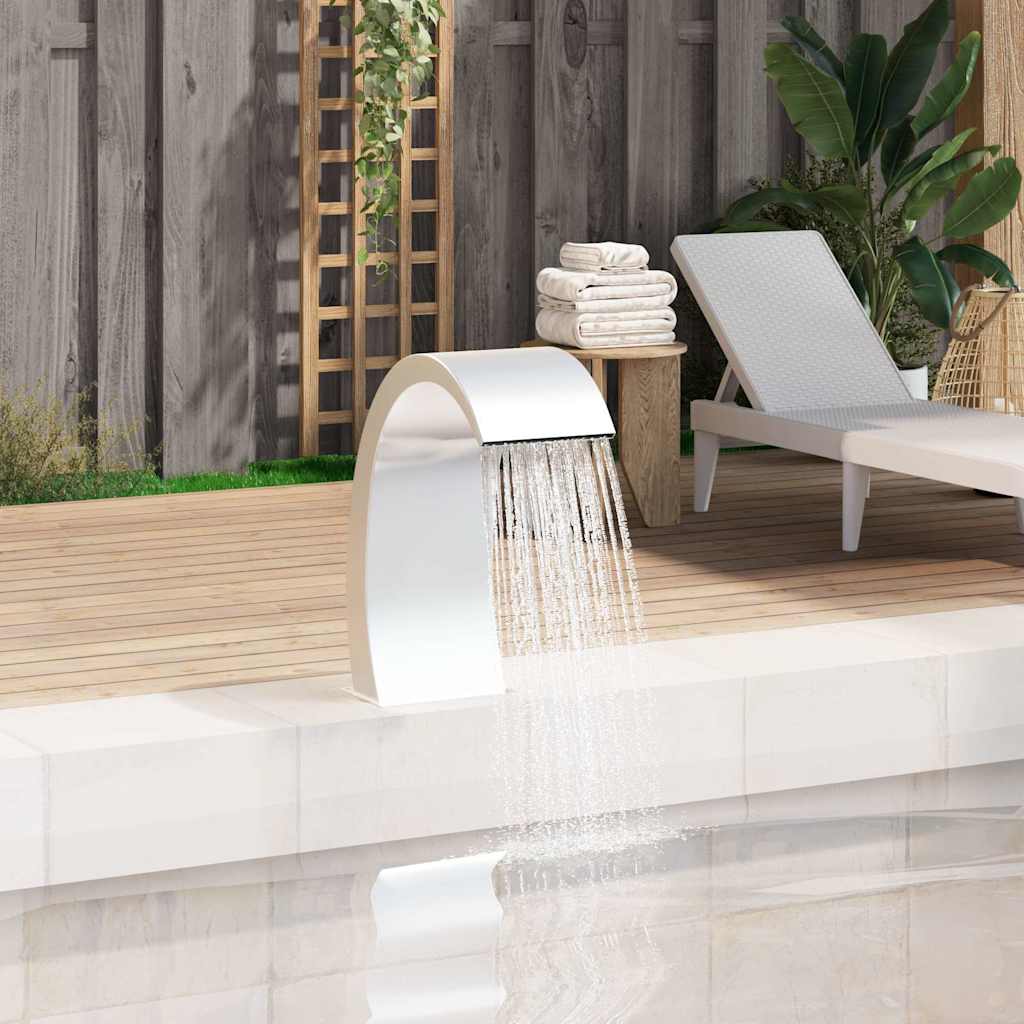 vidaXL Pool-Wasserfall 22x60x70 cm Edelstahl 304