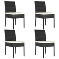 Garten-Essstühle 4 Stk. Poly Rattan Schwarz