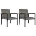 Garten-Essstühle 2 Stk. Poly Rattan Grau