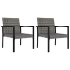 Garten-Essstühle 2 Stk. Poly Rattan Grau