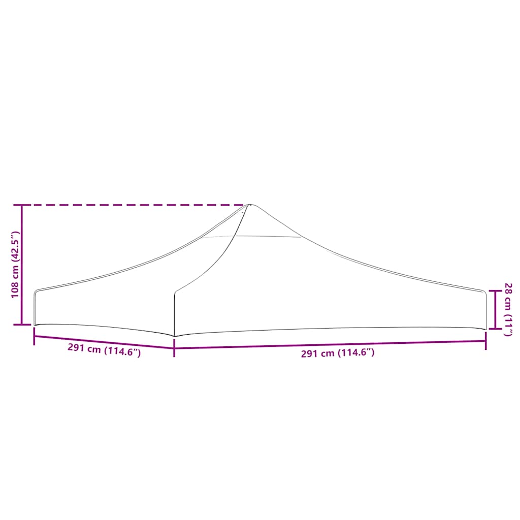 Partyzelt-Dach 3x3 m Terrakotta-Rot 270 g/m²