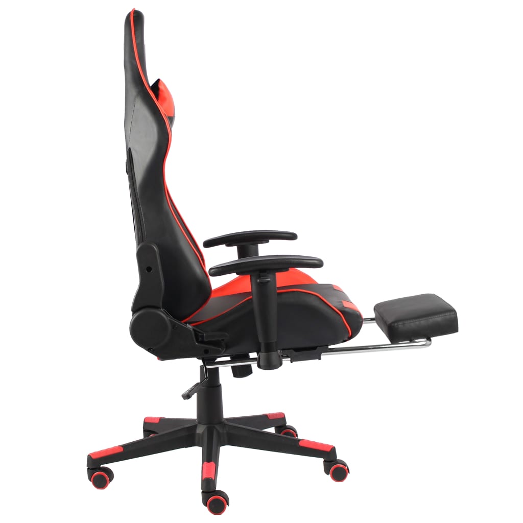 Gaming-Stuhl mit Fußstütze Drehbar Rot PVC