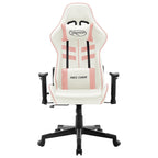 Gaming-Stuhl Weiß und Rosa Kunstleder