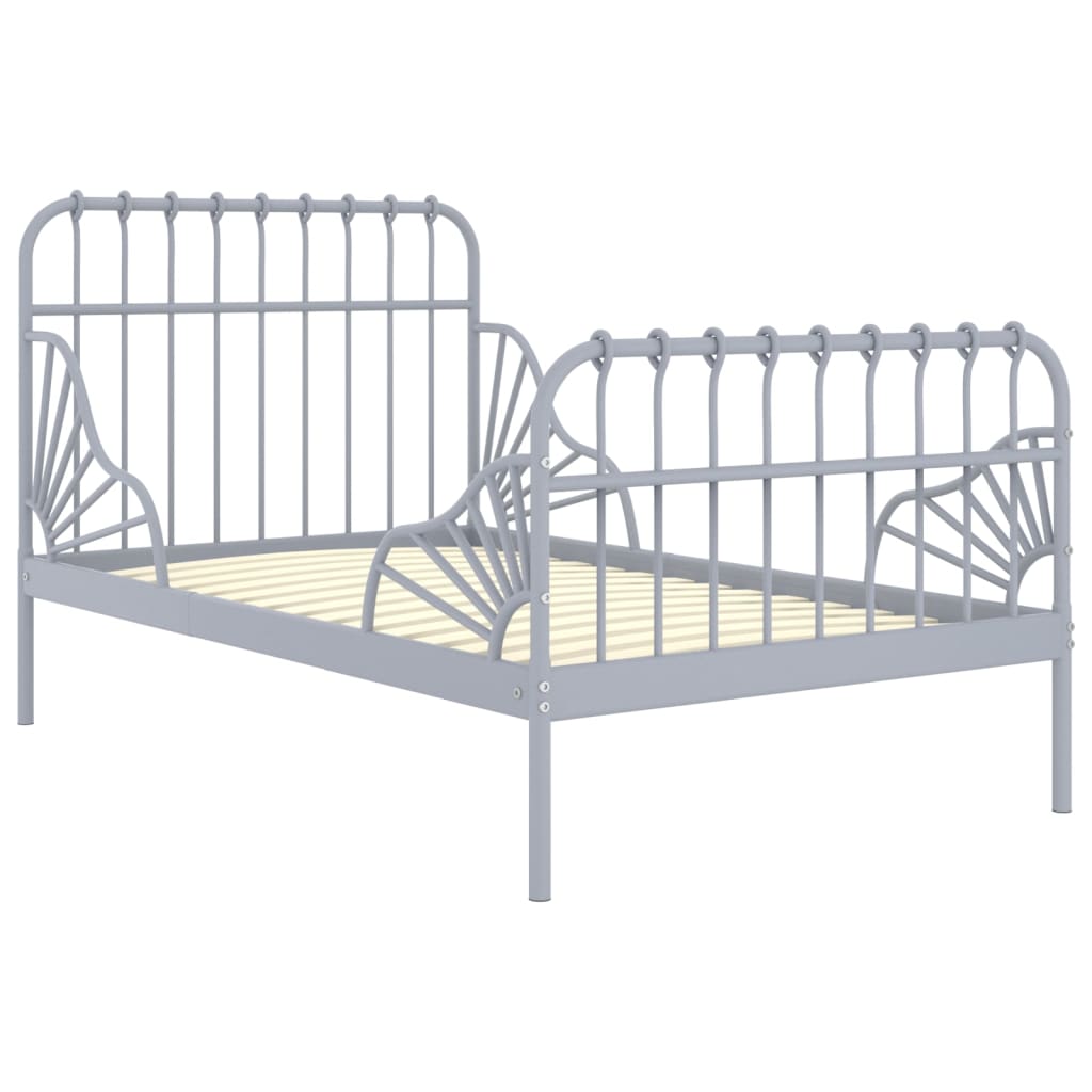 Ausziehbett Grau Metall 80x130/200 cm