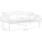 Schlafsofa Bettgestell Weiß Metall 90x200 cm