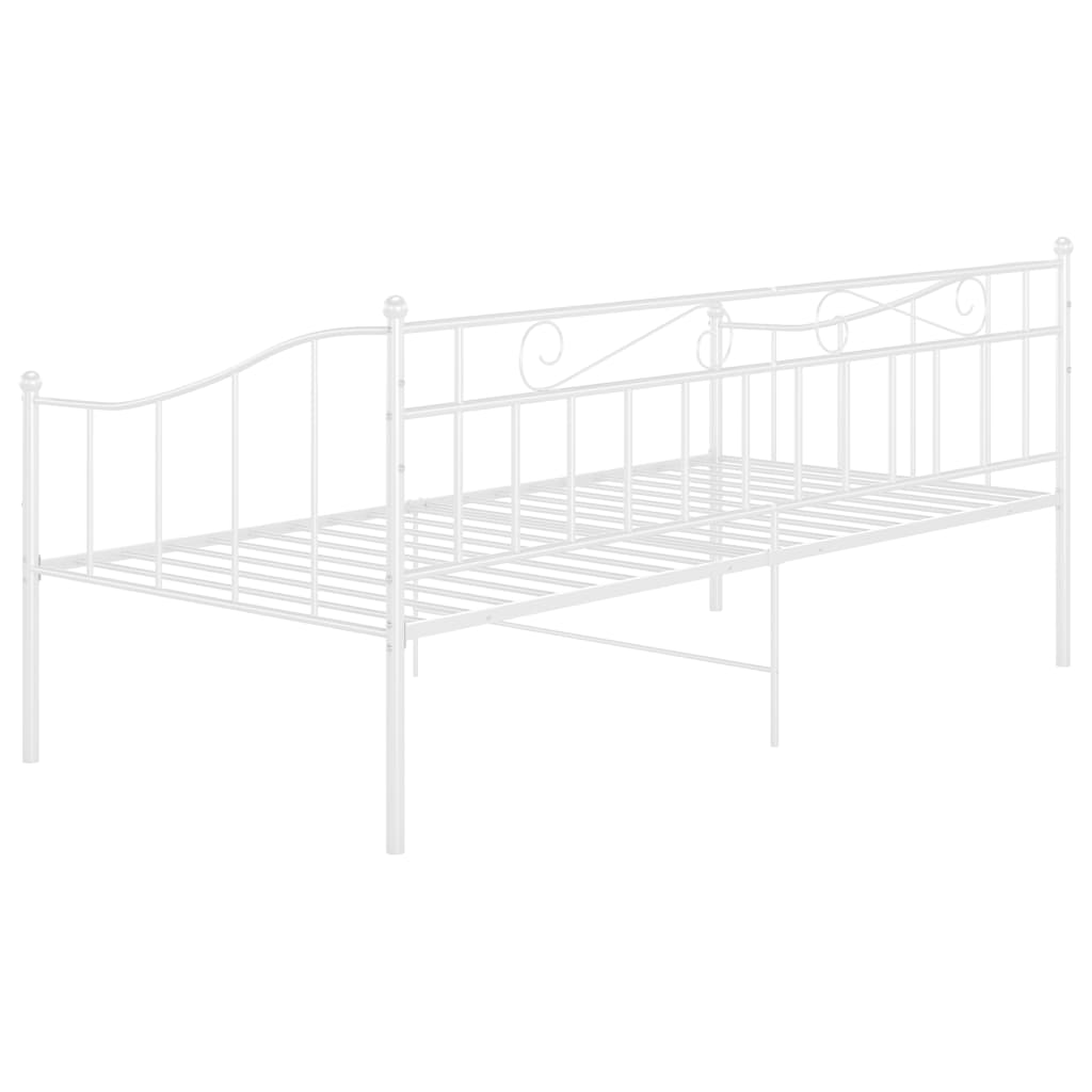Schlafsofa Bettgestell Weiß Metall 90x200 cm