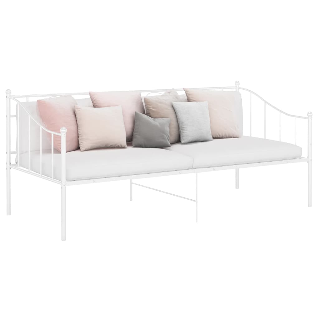 Schlafsofa Bettgestell Weiß Metall 90x200 cm