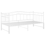 Ausziehsofa Bettgestell Weiß Metall 90x200 cm