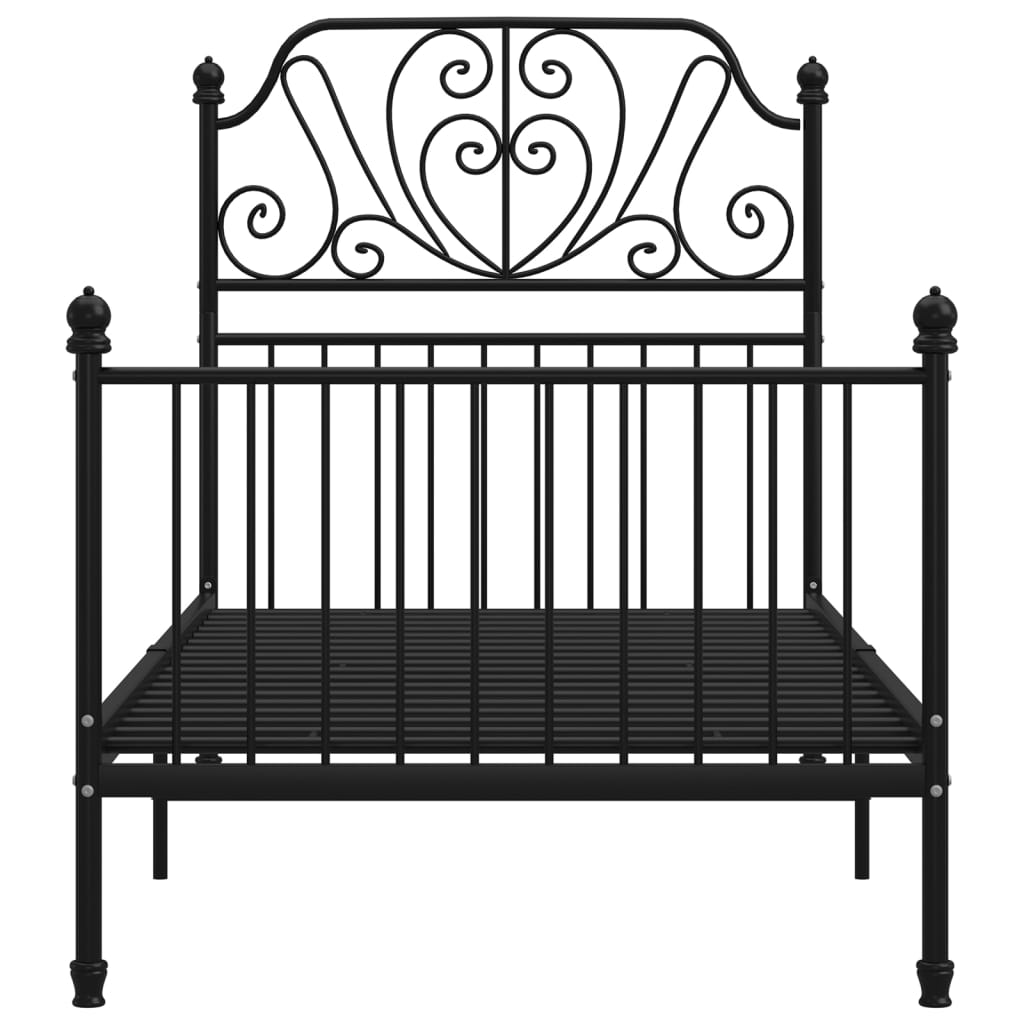 Bettgestell Schwarz Metall 90x200 cm