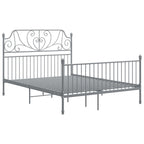 Bettgestell ohne Matratze Grau Metall 140×200 cm