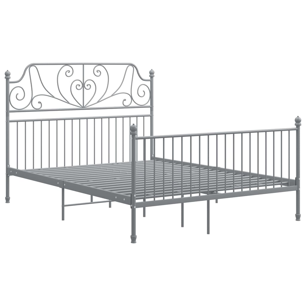Bettgestell ohne Matratze Grau Metall 140×200 cm