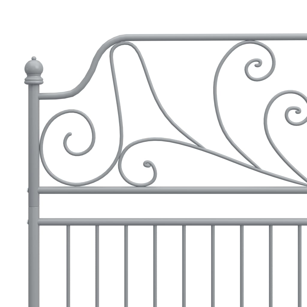 Bettgestell ohne Matratze Grau Metall 140×200 cm