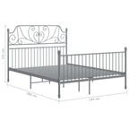 Bettgestell ohne Matratze Grau Metall 140×200 cm