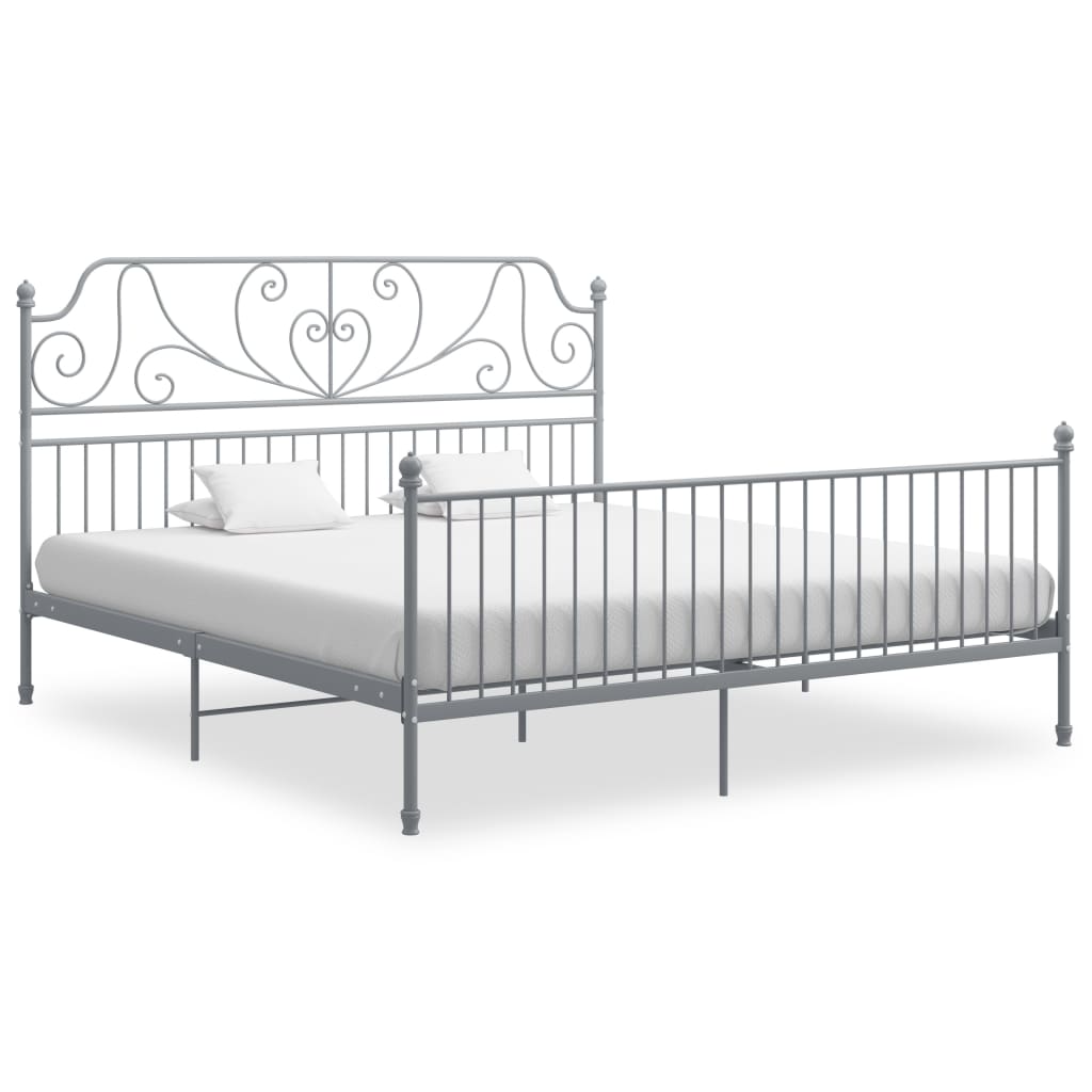 Bettgestell Grau Metall 180x200 cm