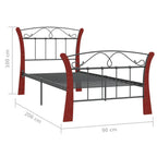 Bettgestell Schwarz Metall 90x200 cm
