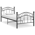 Bett Schwarz Metall 90x200 cm