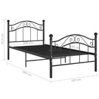 Bett Schwarz Metall 100x200 cm