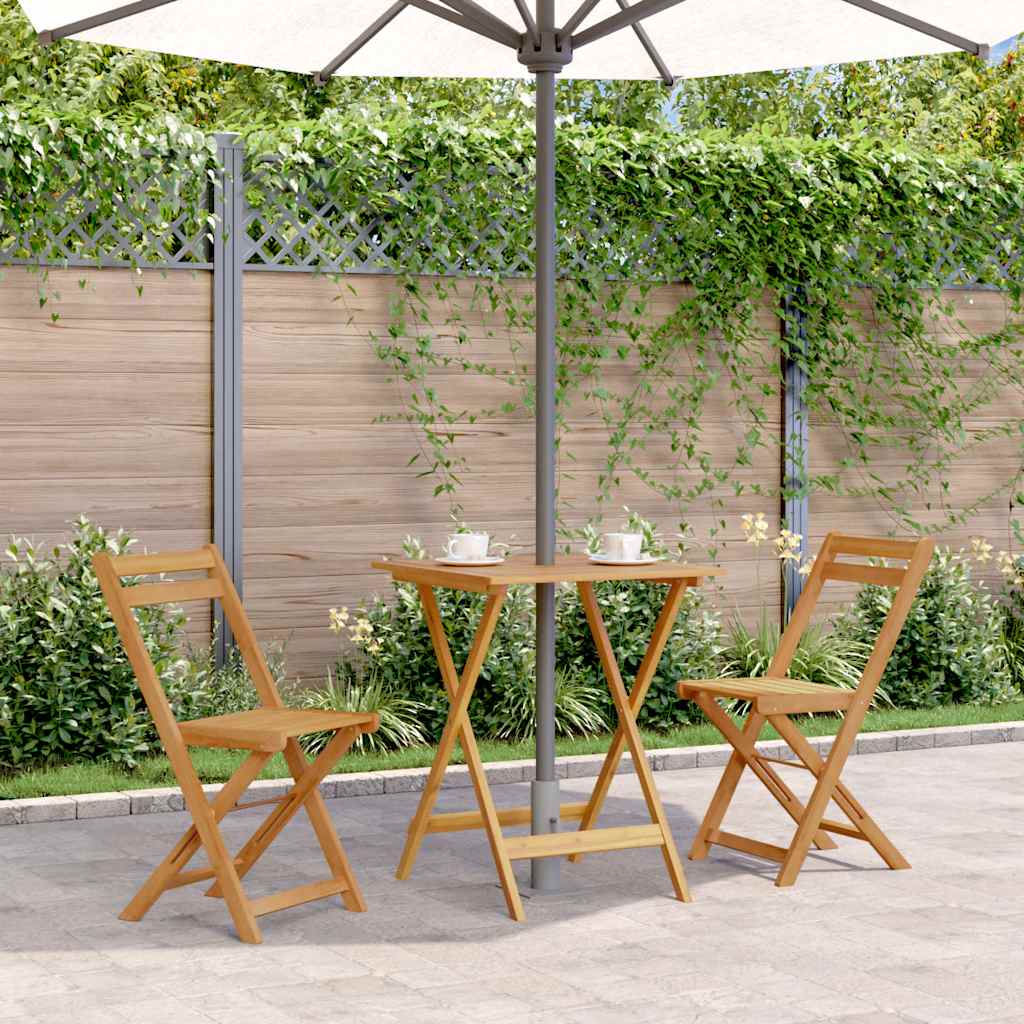 Klappbarer Gartentisch 60x60x75 cm Massivholz Akazie