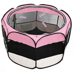 Faltbarer Welpenlaufstall mit Tragetasche Rosa 145x145x61 cm