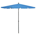 Sonnenschirm mit Mast 210x140 cm Azurblau