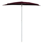 Halb-Sonnenschirm mit Mast 180x90 cm Bordeauxrot