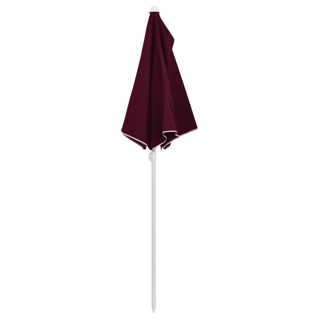 Halb-Sonnenschirm mit Mast 180x90 cm Bordeauxrot