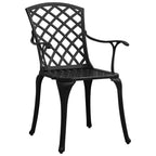 3-tlg. Bistro-Set Aluminiumguss Schwarz