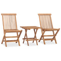 3-tlg. Garten-Essgruppe Klappbar Massivholz Teak